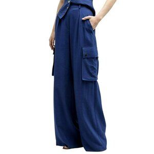 Ramy Brook Size 10 Emil High-Waisted Wide-Leg Cargo Pants NWT